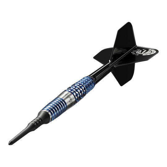 Dardos blandos Target Japan Toru Suzuki Sereno GEN2 - 20 g Dies ist ein Softdart mit einem schwarzen Flight und einem silber-blauen Barrel. Es handelt sich um das Modell "Target Japan Toru Suzuki Sereno GEN2 Softdarts - 20g".
