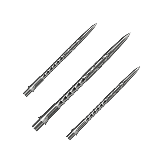 Puntas de dardos de acero Caliburn System - HAN G2 - Plata Das Bild präsentiert ein Set Caliburn Evo System Steeldartspitzen, HAN G2, Silber, 40mm. Das Set enthält mehrere Spitzen für Steeldarts.