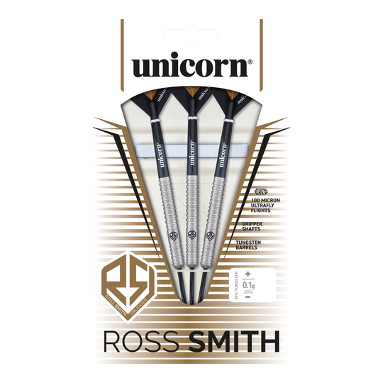 Dardos de acero natural Unicorn Ross Smith