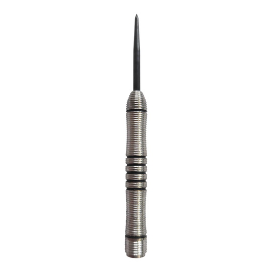 Barriles de acero McDart Black Ring - 24 g Dieses Bild zeigt die McDart Black Ring Steeldart-Barrels - 24g. Die Barrels sind schwarz und besitzen eine gerillte Oberfläche.