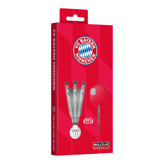 Dardos de acero de tungsteno Bulls FC Bayern Munich Das Bild zeigt die Bulls FC Bayern München Tungsten Steeldarts. Diese Steeldarts sind für Liebhaber des Vereins gedacht.