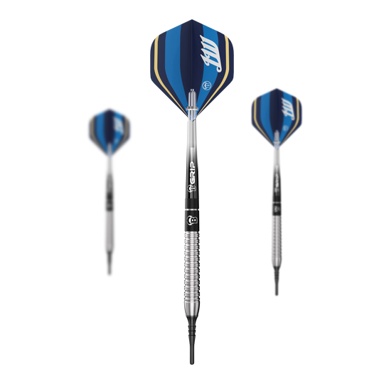 Dardos blandos Bulls Leon Weber - 22 g Auf dem Bild sind Bulls Leon Weber Softdarts - 22g als komplettes Set dargestellt. Das Set eignet sich perfekt für den Einstieg ins Softdart-Spiel.