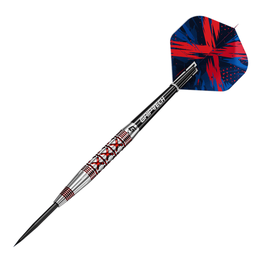 GOAT ataca dardos de acero Das Bild zeigt das Produkt GOAT Strikes Steeldarts. Es handelt sich um Steeldarts, die besonders für Präzisionsspiele geeignet sind.