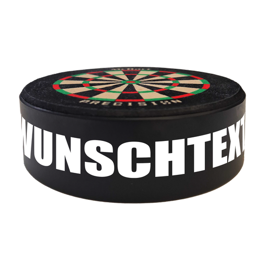 Mini diana de precisión McDart con texto personalizado Das Bild zeigt das Produkt mit dem Dateinamen 765_McDart_Mini_Precision_Dartboard_Darthalter_2_Impact. Es handelt sich um ein Dartartikel von McDart.