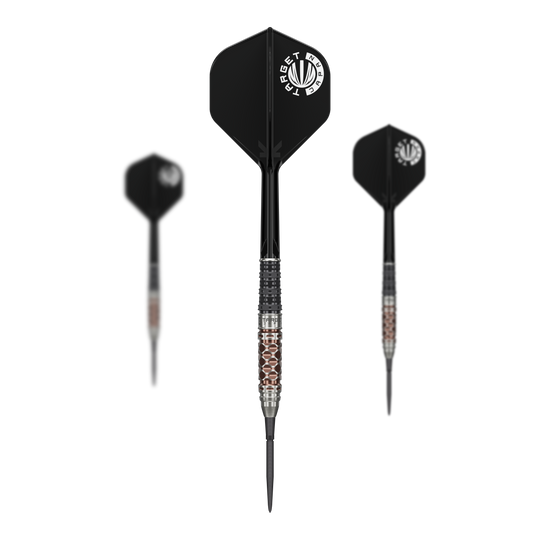 Dardos de acero Target Japan Charis GEN6 Swiss Point - 23 g Dieses Bild präsentiert das Set der Target Japan Charis GEN6 Swiss Point Steeldarts - 23g. Es zeigt alle enthaltenen Darts in einer Übersicht.