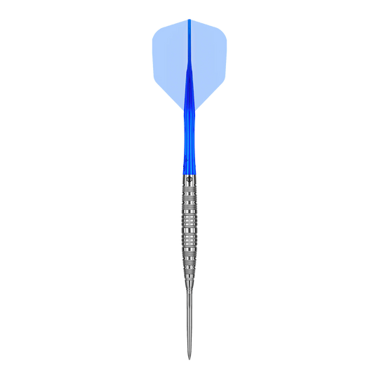 Dardos de acero Caliburn Rix EZ-EVO R6 Das Produkt Caliburn Rix EZ-EVO R6 Steeldarts wird gezeigt. Die Aufnahme hebt die Gestaltung und die Struktur des Darts hervor.