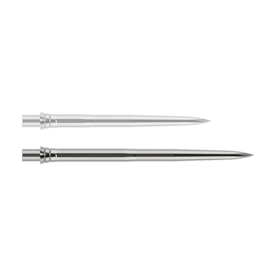 Puntas de dardo Caliburn EVO - Lisas - Plateadas Abgebildet ist eine silberne Dartspitze mit einer Länge von 32mm. Die Spitze hat ein glattes Design und eignet sich für den Einsatz im Dartsport.