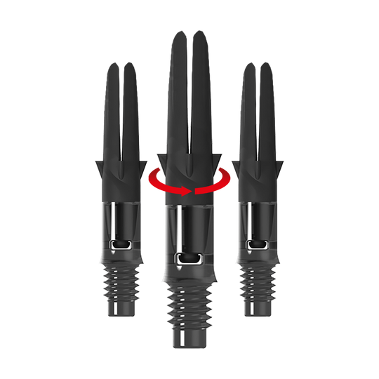 Flecha recta silenciosa de carbono estilo L - Negro Das Bild zeigt einen schwarzen L-Style Carbon Silent Straight Dart-Schaft ohne Kappen in 26mm Länge als Symbol. Der Schaft ist als Set hervorzuheben.