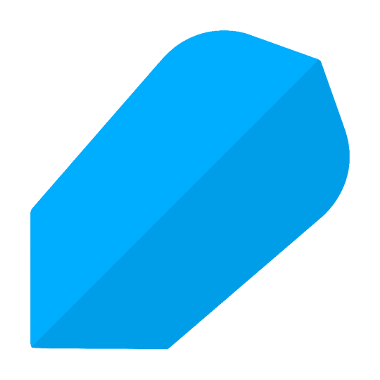 Vuelos delgados Poly-Plain azules Dies ist ein blauer Poly-Plain Slim Flight. Der Flight ist für Dartpfeile und hat eine schlanke Form.