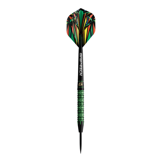 Dardos de acero de tungsteno verde GOAT Athlete Abgebildet sind die GOAT Athlete Green Tungsten Steeldarts. Die Darts bestehen aus grünem Wolfram und sind für professionelle Spieler geeignet.