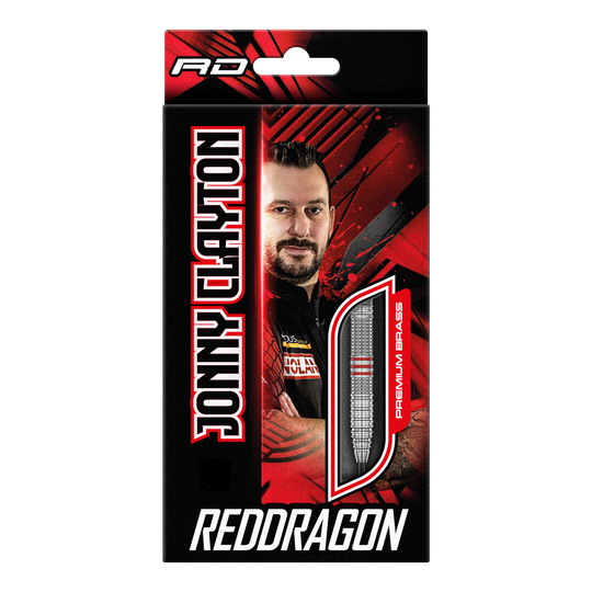 Dardos de latón y acero Red Dragon Jonny Clayton - 21 g Red Dragon Jonny Clayton Brass Steeldarts - 21 g abgebildet. Die Darts sind für präzises Steeldart-Spiel geeignet.