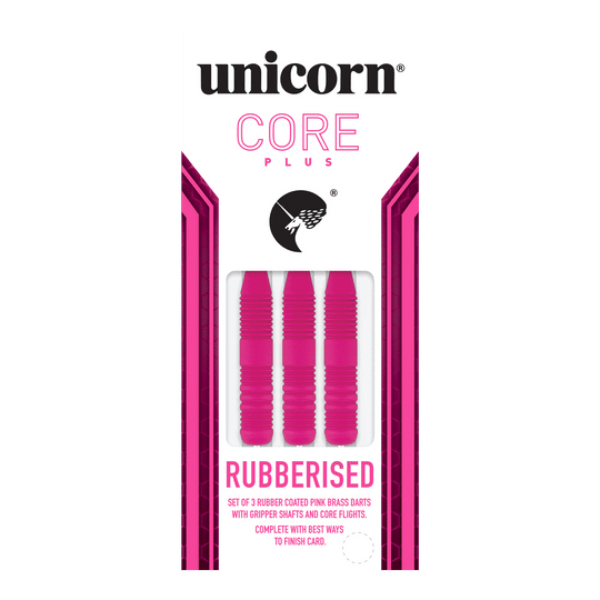 Dardos de acero rosa engomado Unicorn Core Plus