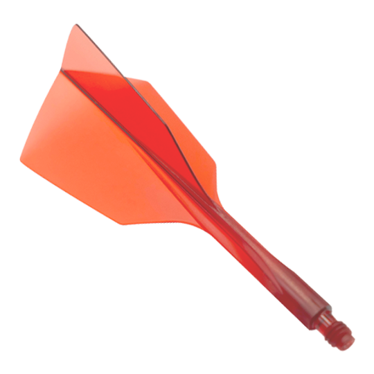 Sistema de vuelo Condor Ax 120 Rojo transparente - Estrecho Das Bild zeigt ein rotes Dartflight-System mit schmalem Design. Es handelt sich um das Produkt "Condor Axe 120 Flight-System Clear Red - Narrow".