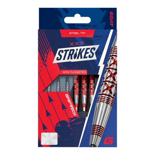 GOAT ataca dardos de acero Hier ist das Produkt GOAT Strikes Steeldarts abgebildet. Die Steeldarts sind hochwertig verarbeitet und für Dartspieler geeignet.