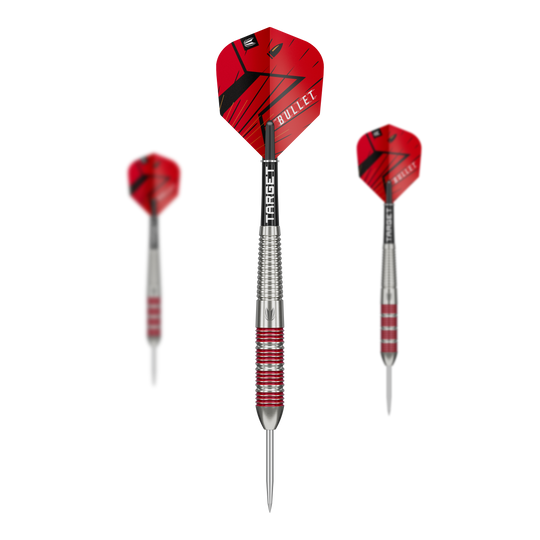 Juego de 100 dardos Steeldart de latón Target Stephen Bunting Bullet - 22 g
