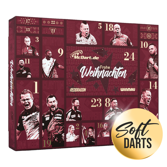 Calendario de Adviento Premium McDart 2026 para jugadores de dardos blandos Calendario de Adviento Premium McDart 2026 para jugadores de dardos blandos