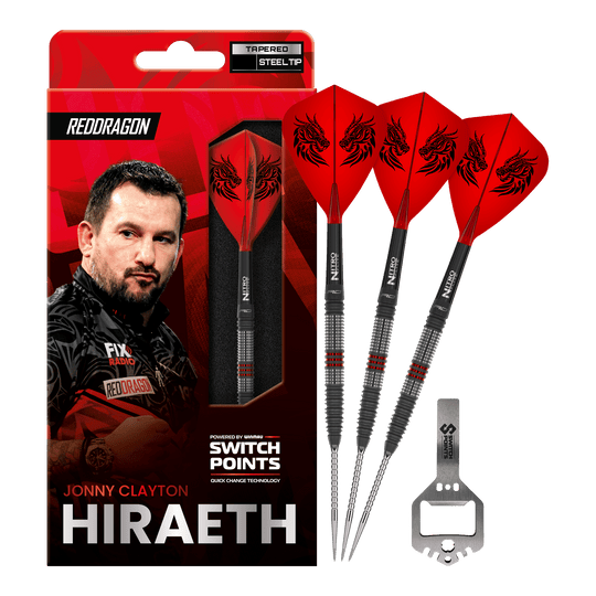 Red Dragon Jonny Clayton Hireath Switch Point Dardos de acero Zu sehen sind Red Dragon Jonny Clayton Hireath Switch Point Steeldarts. Sie haben eine markante Optik und sind ideal für Dartspieler geeignet.