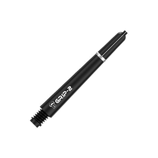 BS55061_Bulls_B-Grip-2_SL_Shafts_Schwarz_41mm_2 Das Bild zeigt den Bulls B-Grip-2 SL Shaft in Schwarz. Der Schaft ist schwarz und hat weiße Aufschrift mit dem Modellnamen.