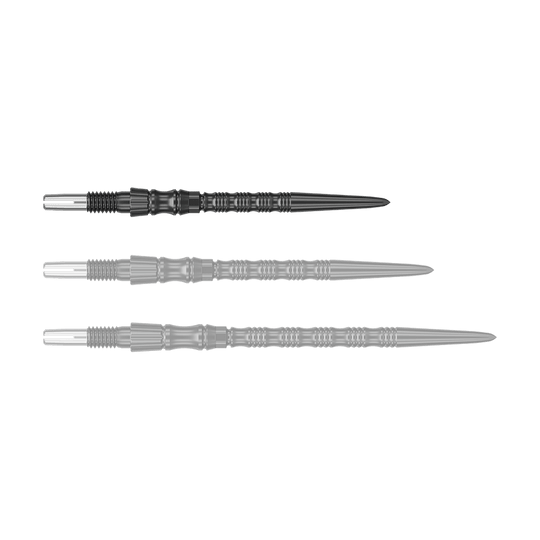 Puntas de dardo Target Signature Swiss Point TRB de acero - Negras Zu sehen ist eine schwarze Dartspitze mit einer Länge von 30mm. Das Produkt ist eine Target SwissPoint Signature TRB Dartspitze.