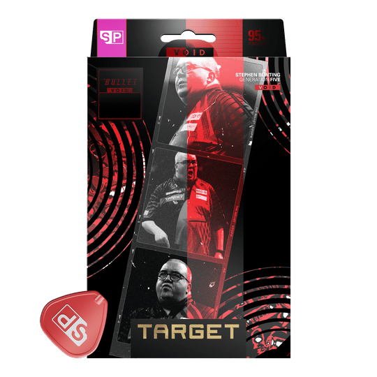Dardos de acero Target Stephen Bunting GEN5 Void Swiss Point Zu sehen sind die Target Stephen Bunting GEN5 Void Swiss Point Steeldarts. Die Darts überzeugen durch ihr markantes Design und ihre gute Griffigkeit.