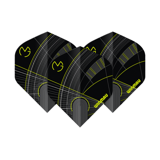 Plumas estándar Winmau Prism Delta MVG Black Green No2 Das Bild zeigt die Winmau Prism Delta MvG Black Green No2 Standard Flights. Diese Flights sind in Schwarz und Grün gehalten und für Darts geeignet.