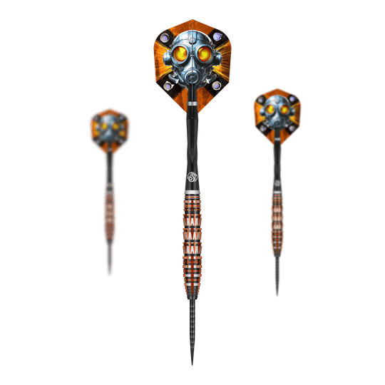 Dardos Shot Badlands Rustin de acero - 23 g Dies ist ein Bild der Shot Badlands Rustin Steeldarts - 23g. Das Produkt ist als Set abgebildet.