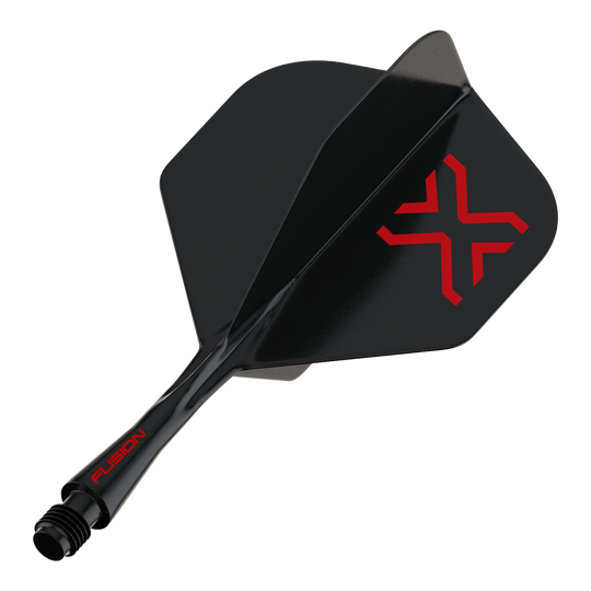 Sistema de eje de vuelo estándar Winmau Fusion Blade X No2 - Negro Das Bild stellt den Artikel 8863_Winmau_Fusion_Blade_X_No2_Standard_Flights_Schwarz_22mm_1 dar. Es handelt sich vermutlich um einen einzelnen schwarzen Dart-Flight mit 22mm Größe.