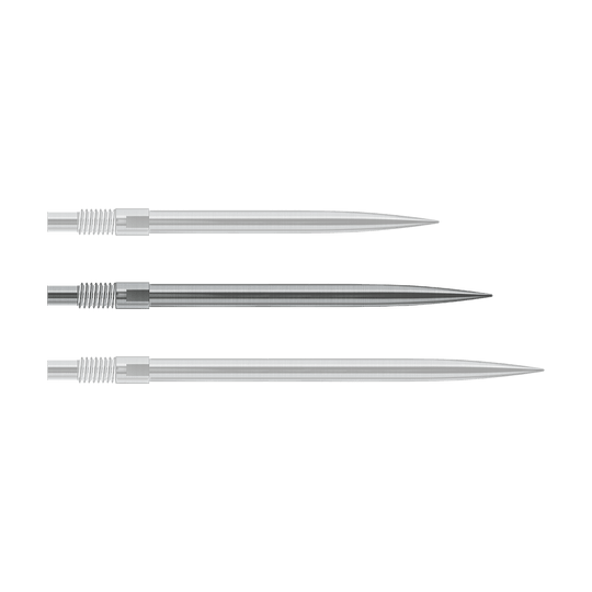 Puntas de dardos Harrows Quick Point - Plateadas Das Bild zeigt vermutlich silberne Dartspitzen von Harrows in 35mm Länge. Die Datei heißt 'QP23943_Harrows_QuickPoint_Dartspitzen_Silber_35mm_1'.