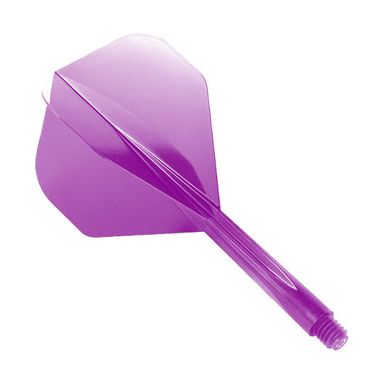 Estándar del sistema de vuelo Condor Axe Purple Auf dem Bild ist ein lilafarbener Dart-Flight mit integriertem Shaft zu sehen. Es handelt sich um das Produkt „Condor Axe Purple Flight-System Standard“.
