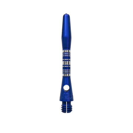Ejes de aluminio Bulls NL Supra - Azul - 34 mm Bulls NL Supra Aluminium Shafts in Blau und 34 mm Länge werden dargestellt. Diese Dartschäfte sind besonders robust und für präzises Werfen geeignet.