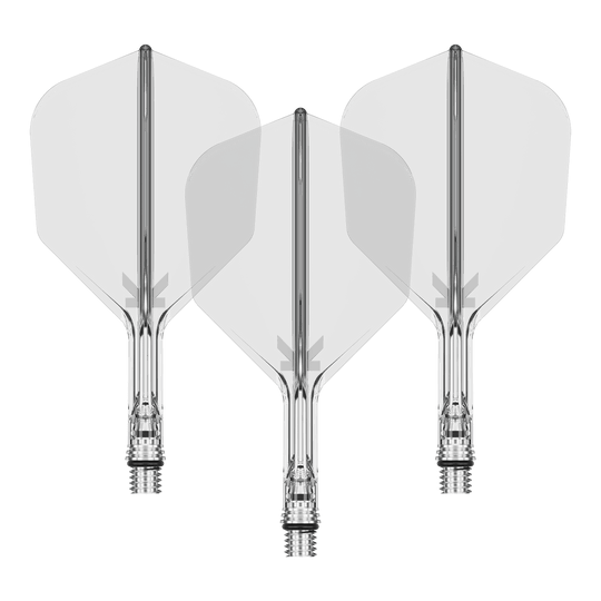 Vuelos Target K-Shift No6 - Claro Ein Set von Target KShift No6 Dart-Flights in klarer, durchsichtiger Optik, 19 mm lang. Die Abbildung zeigt mehrere Flights als Set.