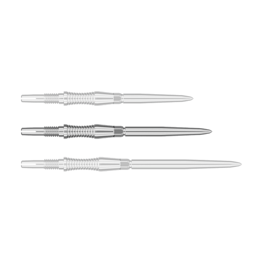Puntas de dardos Target Swiss Point Signature RST - Plata Das Foto zeigt ein Produkt mit dem Dateinamen 340301_Target_Swiss_Point_Dartspitzen_Signature_RST_Silber_35mm_1. Dies sind wahrscheinlich silberne Dartspitzen mit einer Länge von 35 mm.