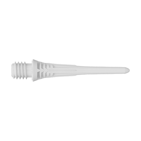 Puntas de dardos Target Cryo Soft (paquete de 30) - Blanco Target Cryo Softdartspitzen 30er Pack - Weiß liegt auf einer Oberfläche. Die Softdartspitzen sind weiß und werden als Packung angeboten.