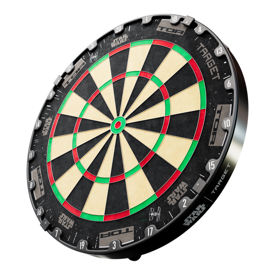 Paquete de dardos Target Star Wars Millennium Falcon TOR Das Bild zeigt das Target Star Wars Millennium Falcon Surround Board Bundle. Es ist ein Produkt aus der Star Wars Kollektion für Dartspieler.