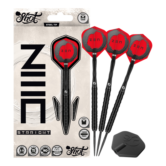 Dardos de acero Shot ZEN Straight Turbo Point - 23 g Dardos de acero Shot ZEN Straight Turbo Point - 23 g