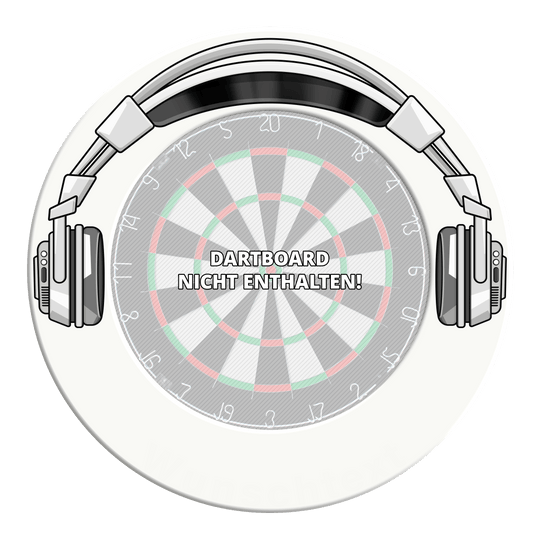 Sonido envolvente de diana estéreo McDart Die Abbildung zeigt ein Dartboard-Surround in Weiß. Es wird genutzt, um Schäden rund um das Dartboard zu vermeiden.