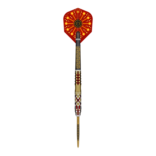 Dardos de acero Shot Goths Alaric Turbo Point - 23 g Abgebildet ist ein Set der Shot Goths Alaric Turbo Point Steeldarts mit 23g Gewicht. Die Steeldarts werden für professionelle Dartspieler empfohlen.