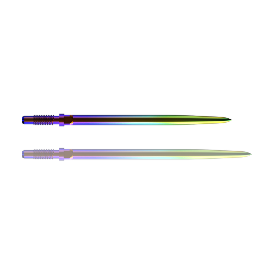 Ein Bild mit dem Dateinamen BU57716_BullsNL_Convertible_Points_Smooth_Rainbow_36mm_1. Es zeigt vermutlich einen Dartspitzen-Artikel in Regenbogenfarben.