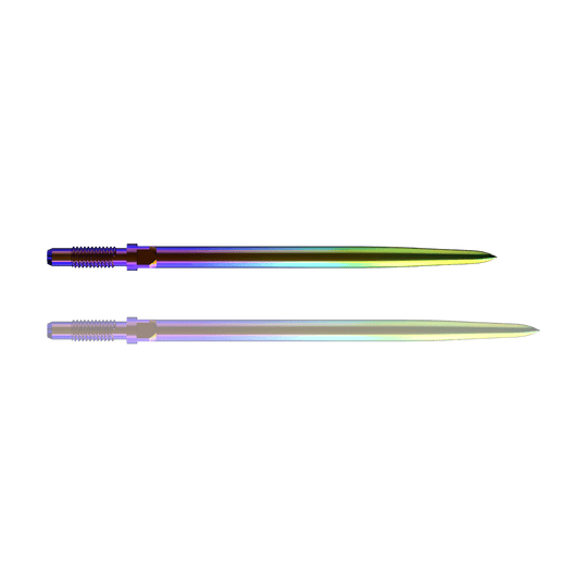 Puntas de dardo convertibles Bulls NL - Lisas - Arcoíris Ein Bild mit dem Dateinamen BU57716_BullsNL_Convertible_Points_Smooth_Rainbow_36mm_1. Es zeigt vermutlich einen Dartspitzen-Artikel in Regenbogenfarben.