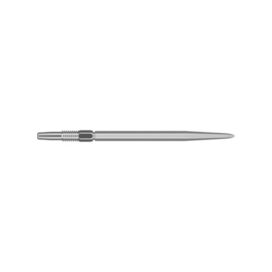 Puntas para dardos Target Swiss Point Nano - Plata Dies ist eine silberne Dartspitze mit feiner Riffelung. Sie ist lang und schmal geformt und hat eine glatte Spitze.