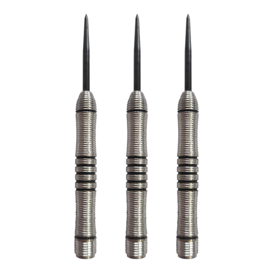 Barriles de acero McDart Black Ring - 24 g Zu sehen ist ein Set der McDart Black Ring Steeldart-Barrels mit 24g. Das Set besteht aus mehreren gleichartigen Dart-Barrels.