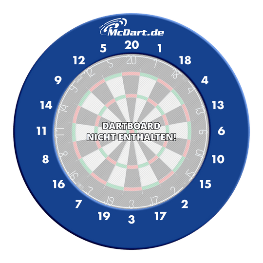 Ein Dart Surround in der Farbe Blau ist abgebildet. Wahrscheinlich handelt es sich um eine HD Zahlen Surround von McDart.