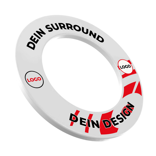 Marco de diana con tu diseño Ein Bild mit dem Namen MSF-Wei_Dartboard_Surround_Wunschdruck_Schwarz_Wei_1. Es zeigt vermutlich ein Dartboard-Surround in Schwarz-Weiß mit individuellem Druck.