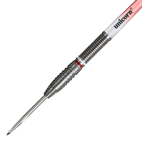 Unicorn Scale Suljovic The Gentle Steeldarts - 23 g Unicorn Mensur Suljovic The Gentle Steeldarts - 23g ist auf diesem Bild zu sehen. Es handelt sich um professionelle Steeldarts mit einem Gewicht von 23 Gramm.