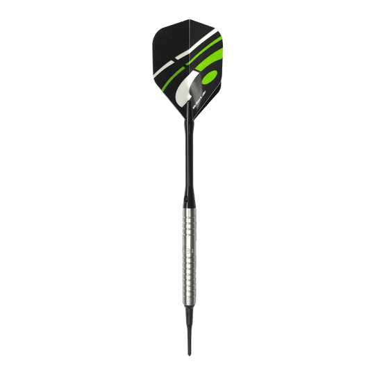 Dardos blandos McDart 85 Tungsten V16 - 16,5 g Ein McDart 85er Tungsten V16 Softdart - 16,5g ist abgebildet. Die Form ist schmal und lang.