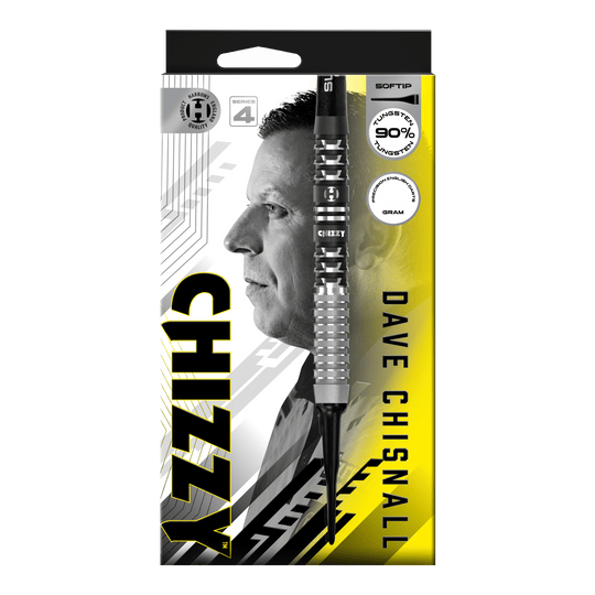 Dardos blandos Dave Chisnall Chizzy Serie 4 de Harrow Das Bild zeigt die Harrows Dave Chisnall Chizzy Series 4 Softdarts. Diese Softdarts wurden für Präzisionswürfe entwickelt.