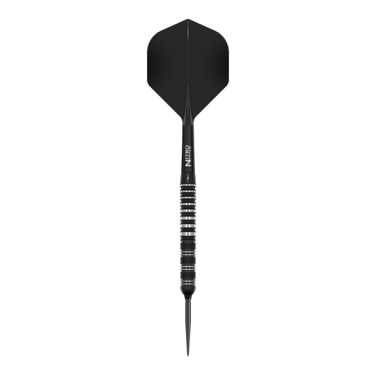 Dardos de acero Red Dragon Sable Parallel Switch Point Das Bild zeigt die Red Dragon Sable Parallel Switch Point Steeldarts. Drei silberne Darts sind nebeneinander angeordnet gezeigt.