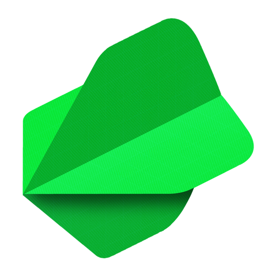 Plumas de tela de nailon N5 - Estándar - Verde neón Das Bild zeigt einen leuchtend neongrünen Nylon-Stoff Flight in der Form N5. Die Oberfläche hat eine feine, strukturierte Musterung.