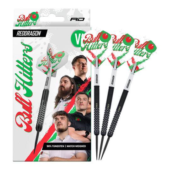 Dardos de acero Red Dragon Bullhitters V1 - 23 g Abgebildet ist der Red Dragon Bullhitters V1 Steeldarts - 23g in kompletter Ansicht. Das Produkt eignet sich für Steeldartspieler und wiegt 23 Gramm.