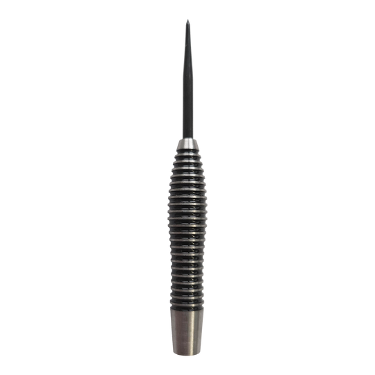 Barriles de dardos de acero McDart Black Ring Torpedo - 24 g Das Bild zeigt McDart Black Ring Torpedo Steeldart-Barrels - 24g. Die Dart-Barrels verfügen über einen schwarzen Ring und eine spezielle Torpedo-Form.